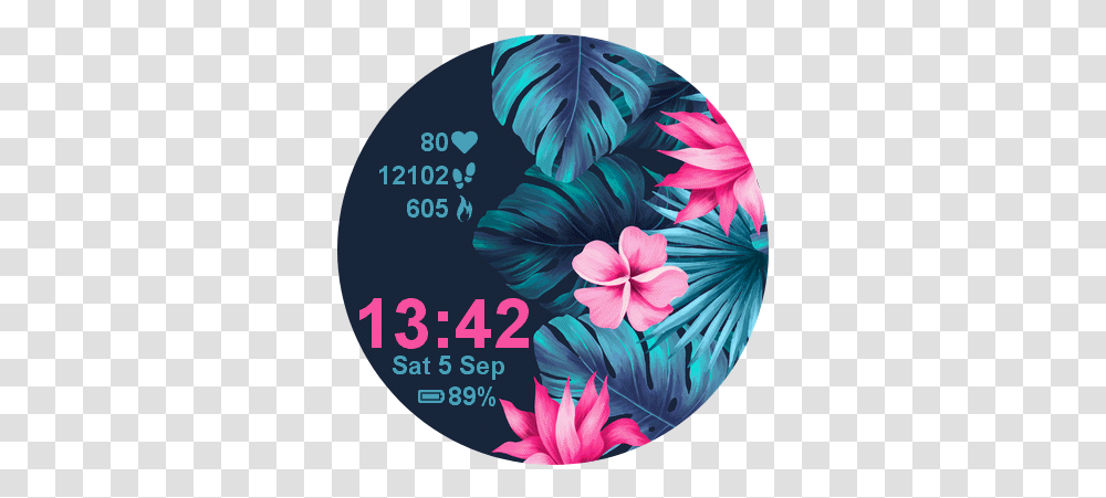 Connect Iq Store Free Watch Faces And Apps Garmin Garmin Floral Watch Face, Flower, Plant, Petal, Paper Transparent Png
