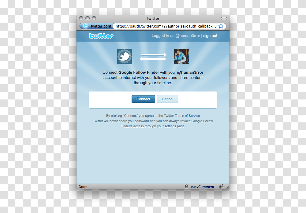 Connect With Twitter, File, Person, Human, Webpage Transparent Png