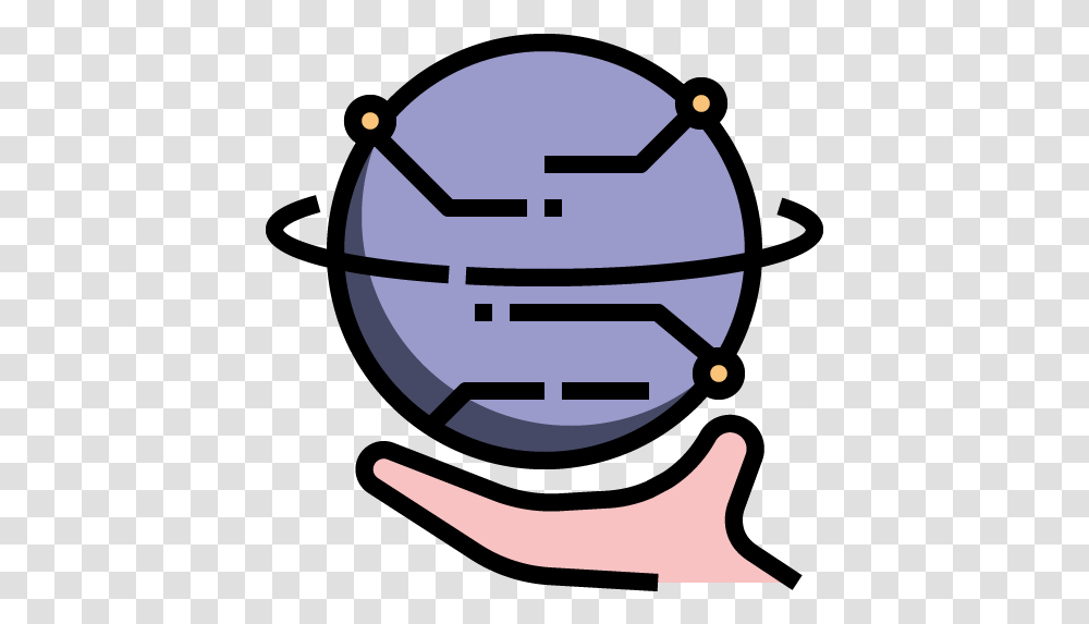 Connection Ar Virtual World Hand Icon Dot, Text, Sphere, Graphics, Art Transparent Png