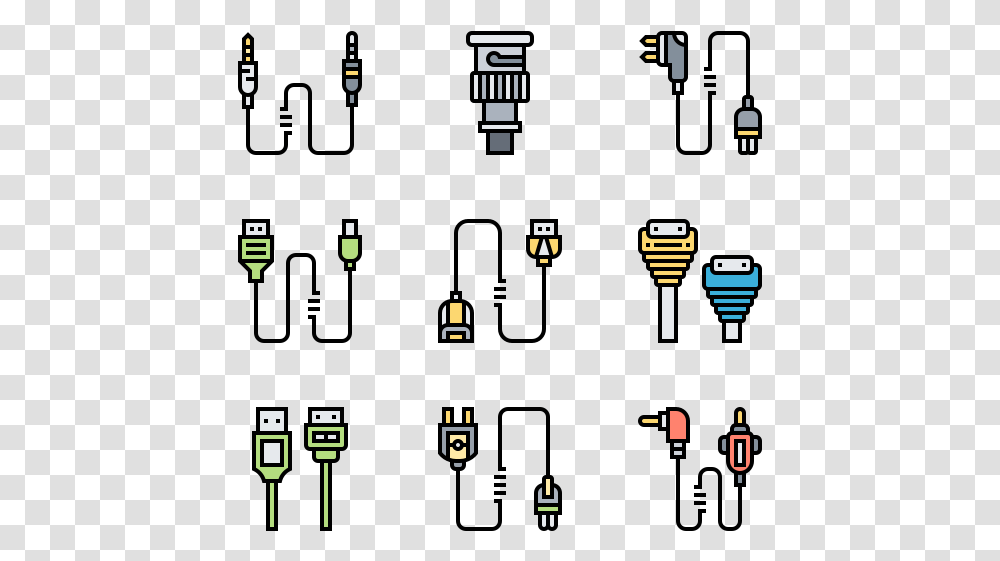 Connector Types Cables Icon, Pac Man, Super Mario Transparent Png