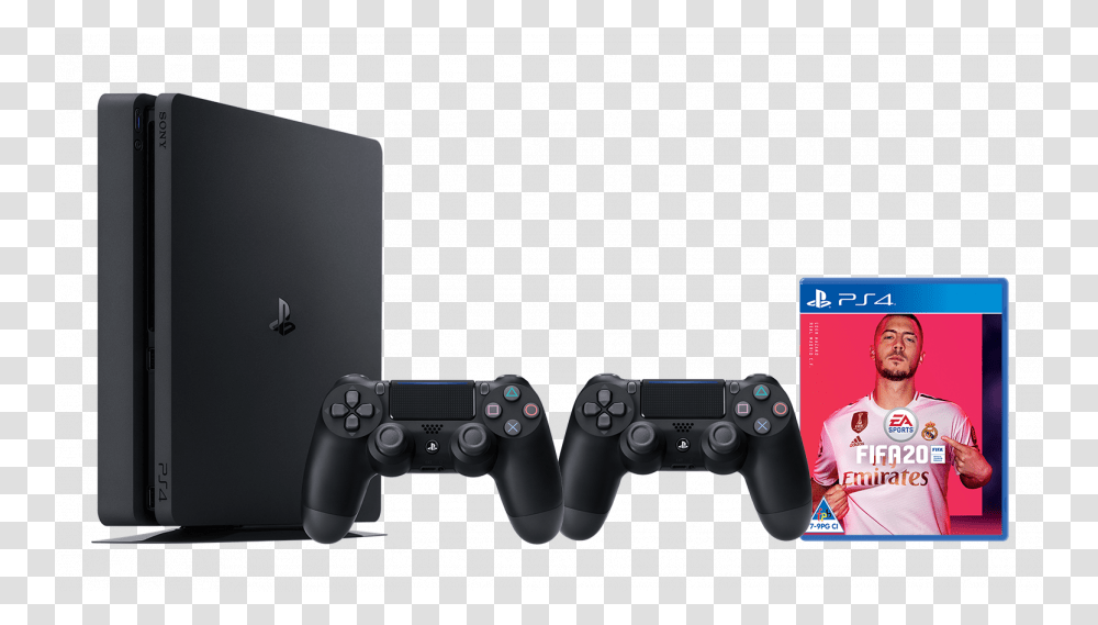 Console With 2 Controllers And, Person, Human, Electronics, Joystick Transparent Png