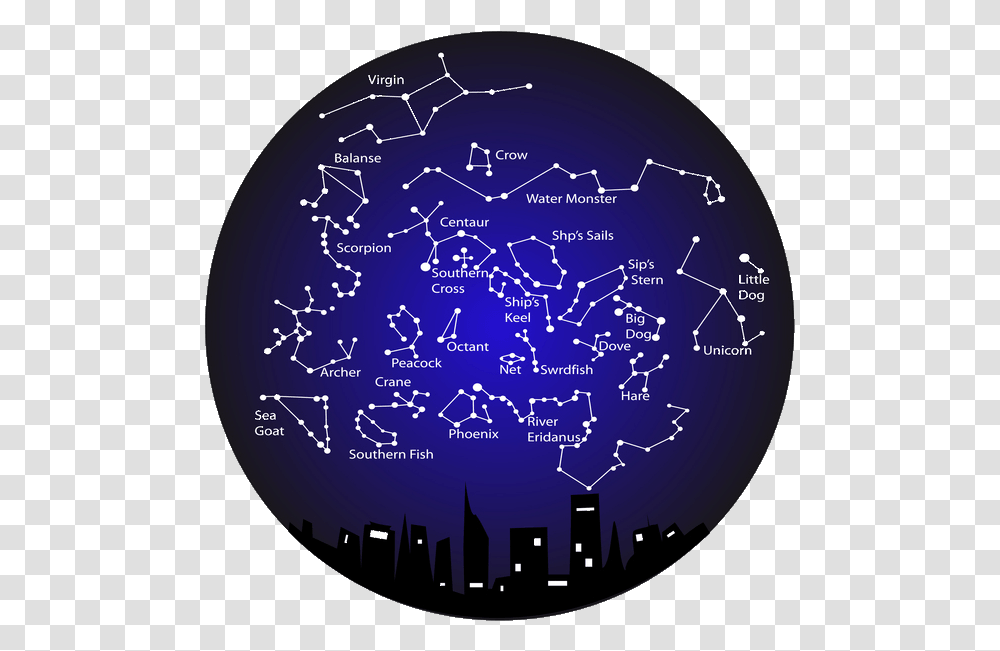 Constellations In The Southern Hemisphere North And South Constellations, Astronomy, Outer Space, Architecture, Building Transparent Png