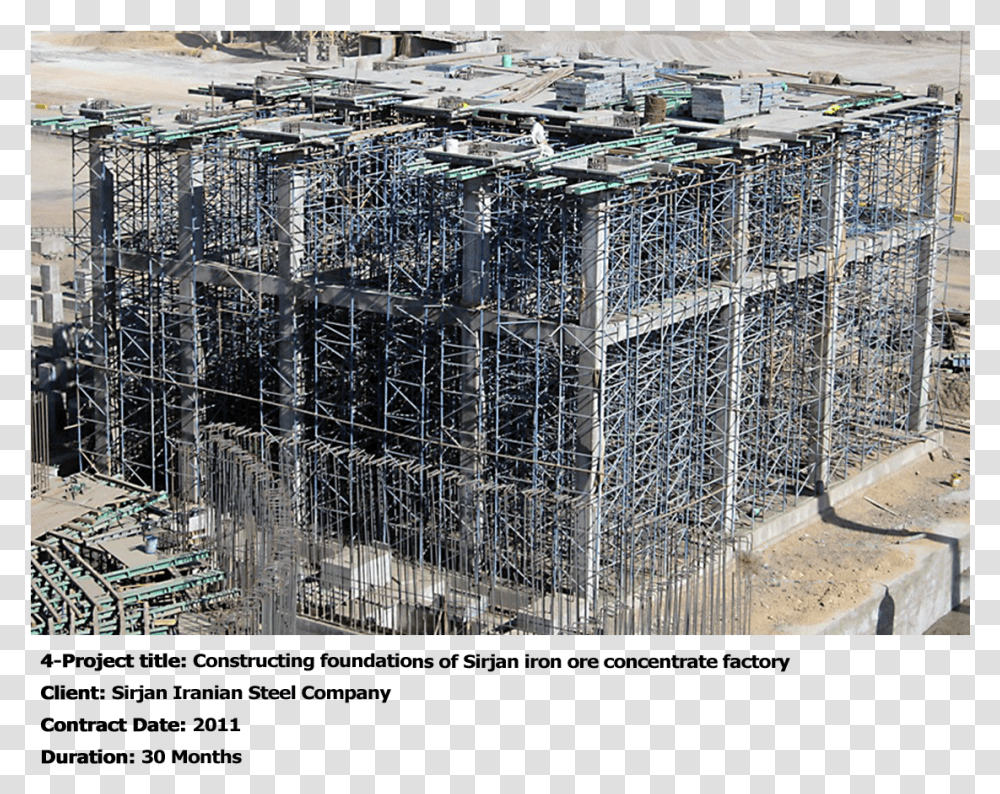 Constructing Foundations Of Sirjan Iron Ore Concentrate Construction, Building, Metropolis, City, Urban Transparent Png