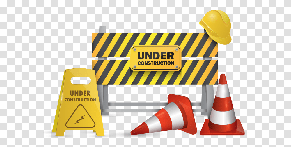 Construction Barricades Clipart Image Free Download Under Construction, Fence, Hardhat, Helmet Transparent Png