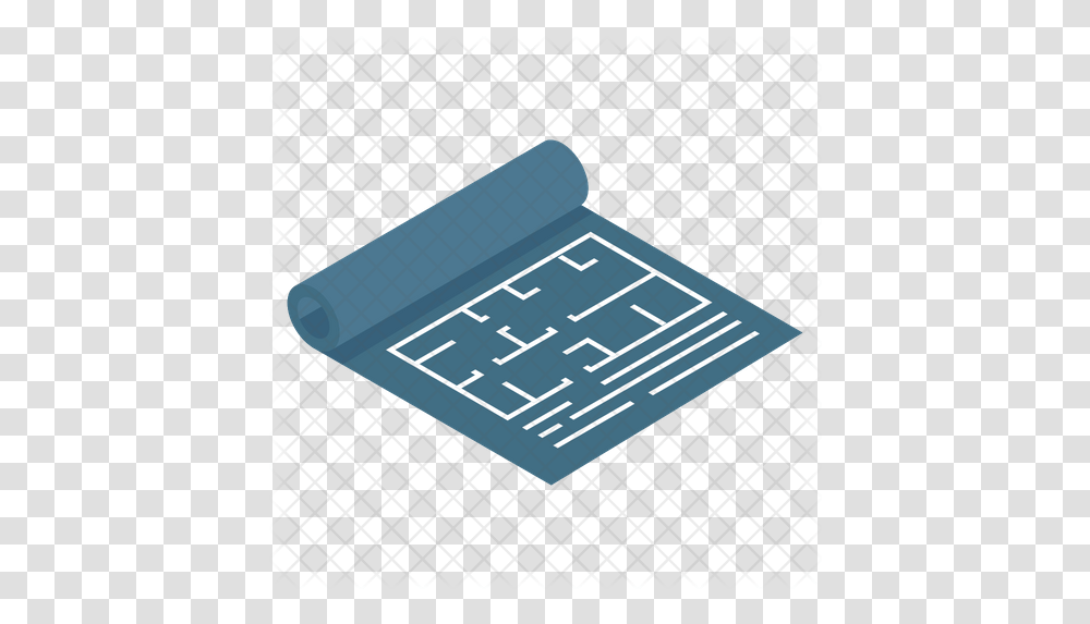 Construction Blueprint Paper Icon Tennis Isometric, Electronics, Text, Calculator, Grille Transparent Png