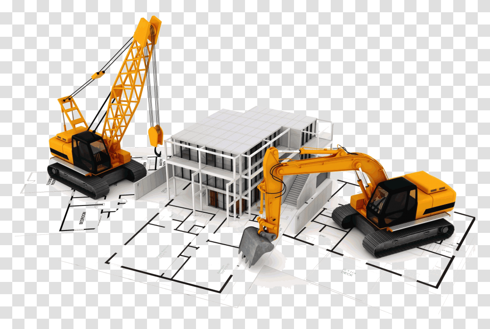 Construction Civil Construction, Bulldozer, Tractor, Vehicle, Transportation Transparent Png