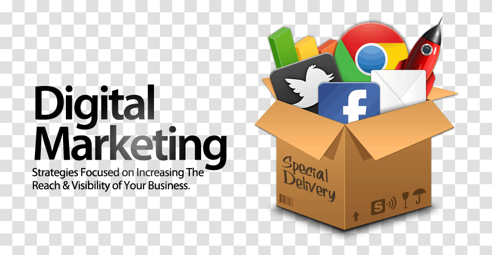 Construction Company Digital Marketing For Businesses Marketing Digital Y Seo, Box, Carton, Cardboard, Package Delivery Transparent Png