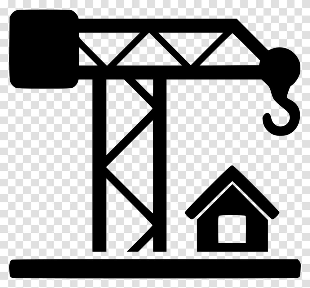 Construction Crane Construction Vector Icon Background, Label, Stencil, Utility Pole Transparent Png