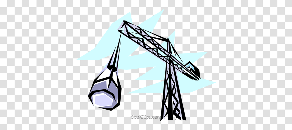 Construction Crane Royalty Free Vector Clip Art Illustration, Cable, Power Lines, Electric Transmission Tower Transparent Png