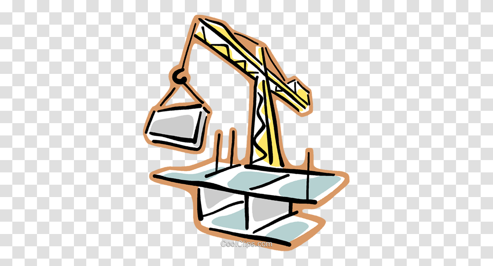 Construction Cranes Royalty Free Vector Clip Art Illustration, Bulldozer, Tractor, Vehicle, Transportation Transparent Png