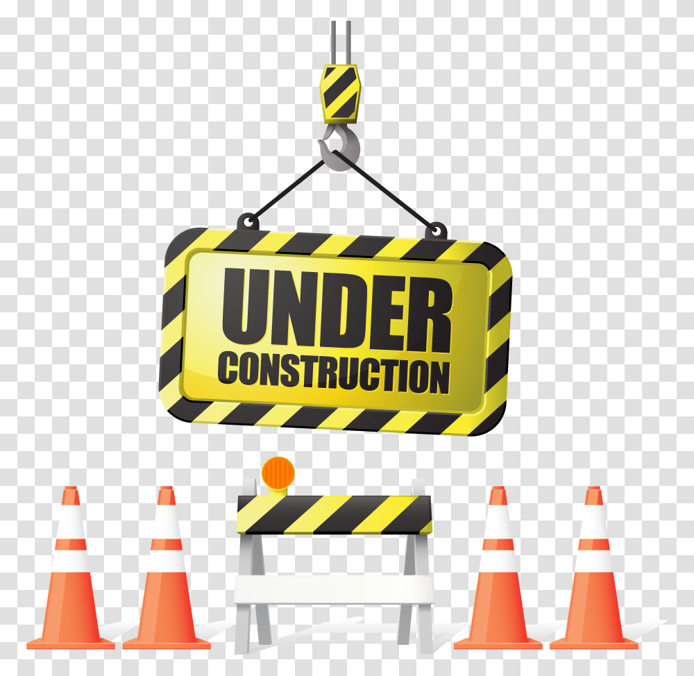 Construction Download Website Under Construction, Cone, Fence, Barricade Transparent Png