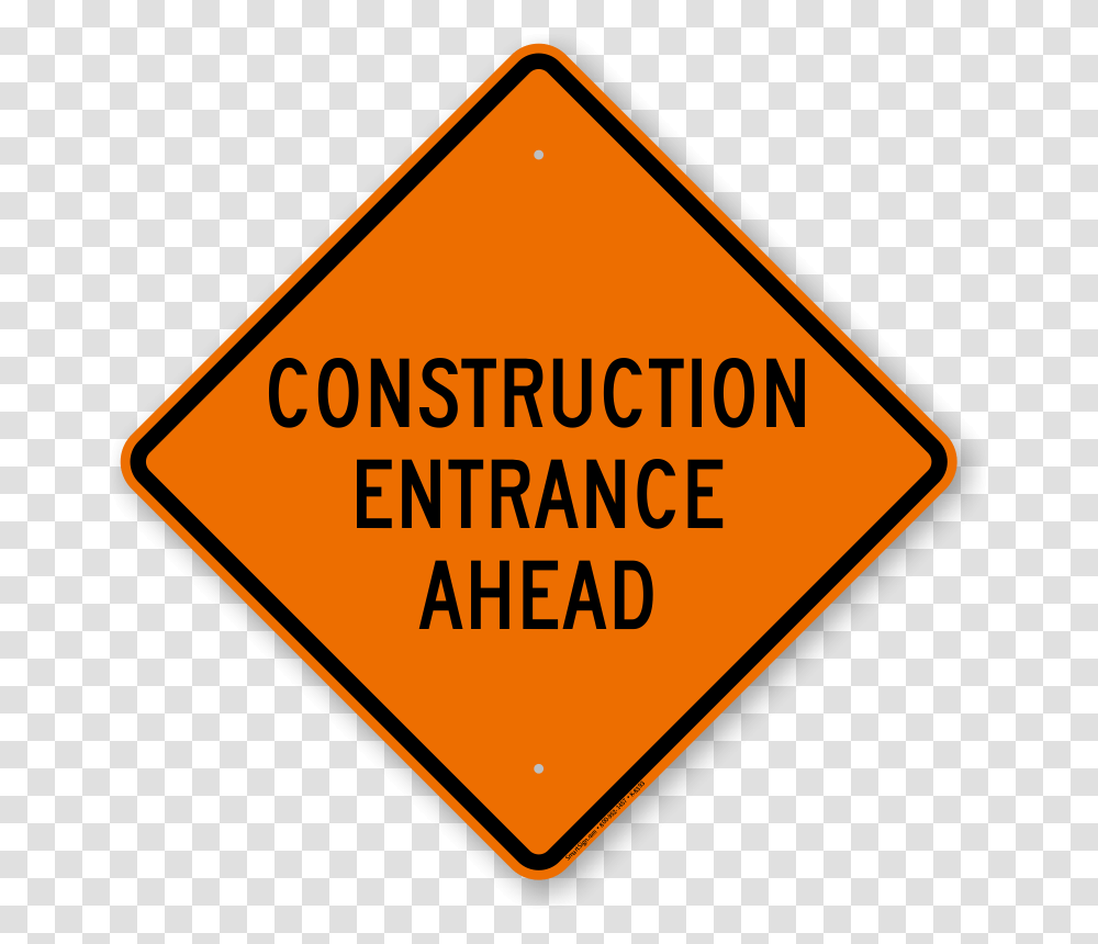 Construction Entrance Ahead Road Work Sign Sku K, Road Sign, Stopsign, Triangle Transparent Png