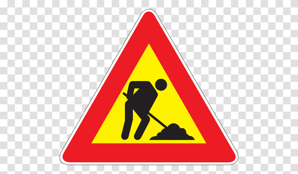 Construction Symbol Clip Art At Clker Com Vector Online Under Construction Svg, Sign, Road Sign, Triangle, Person Transparent Png