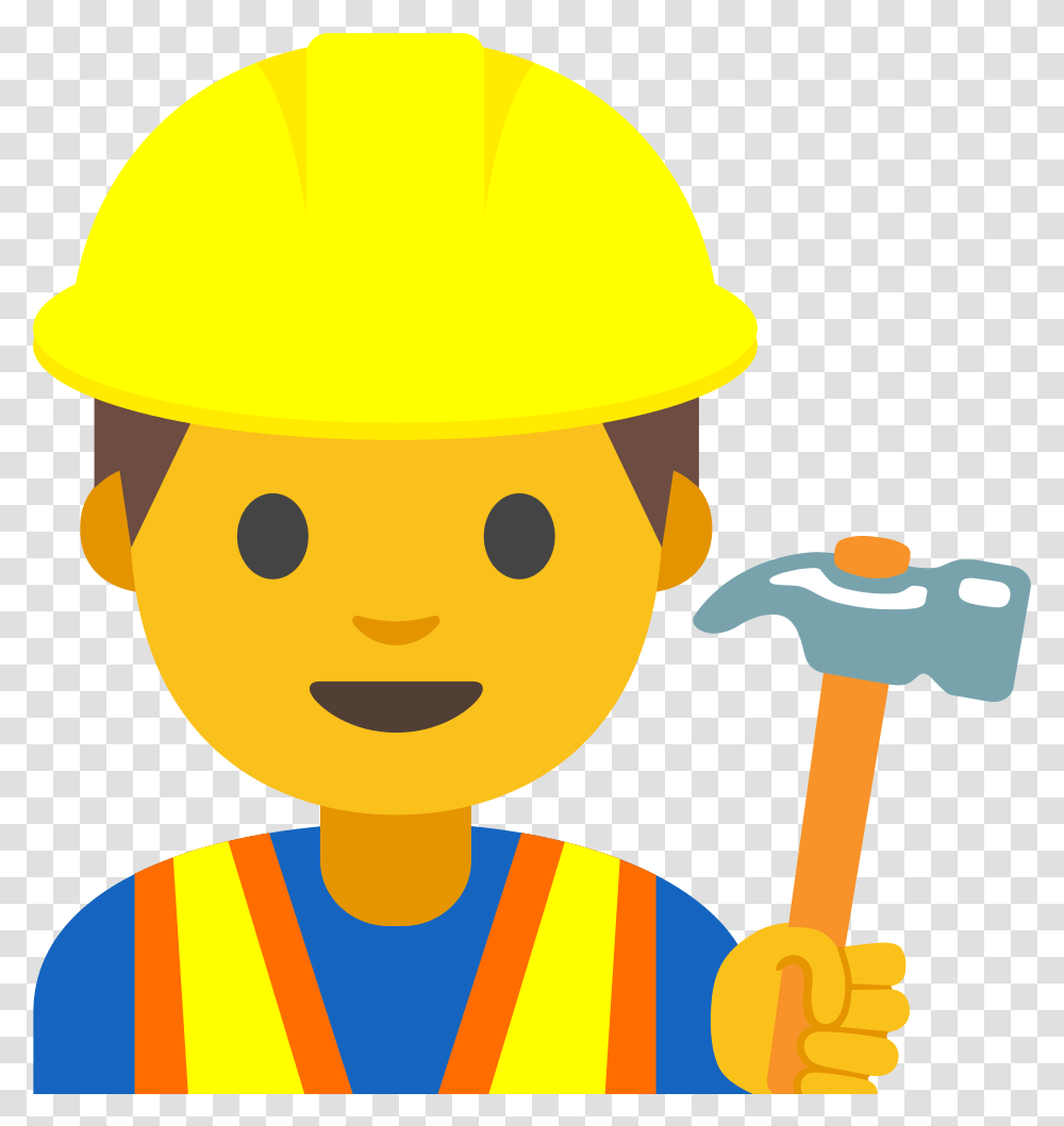 Construction Worker Emoji, Apparel, Hardhat, Helmet Transparent Png