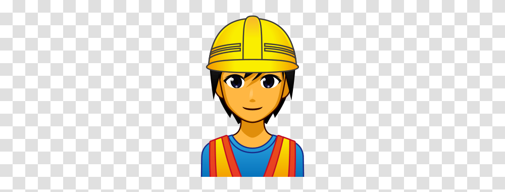 Construction Worker Emojidex, Apparel, Helmet, Hardhat Transparent Png