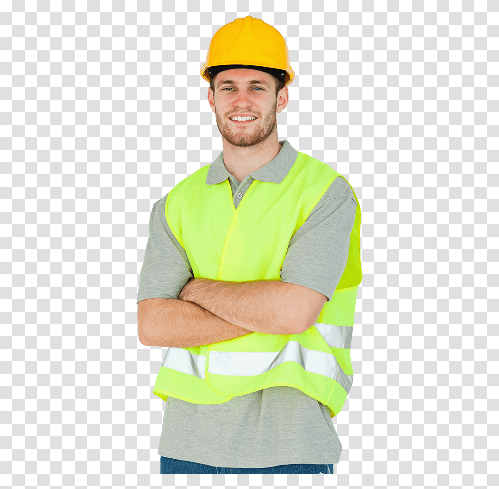 Construction Worker Folded Arms Download Man, Person, Human, Apparel Transparent Png