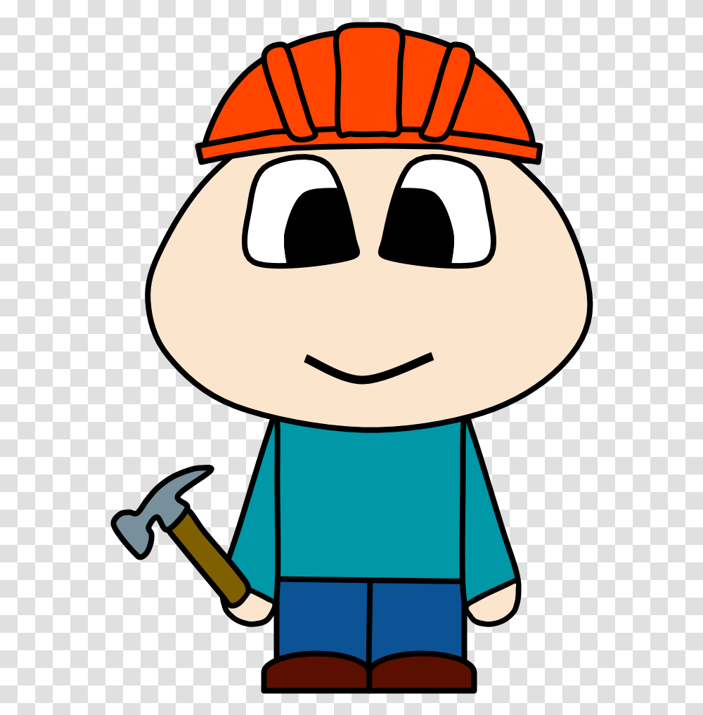 Construction Worker Helmet Hammer Big Eyes Cartoon Cartoon Person With Stitches Transparent Png