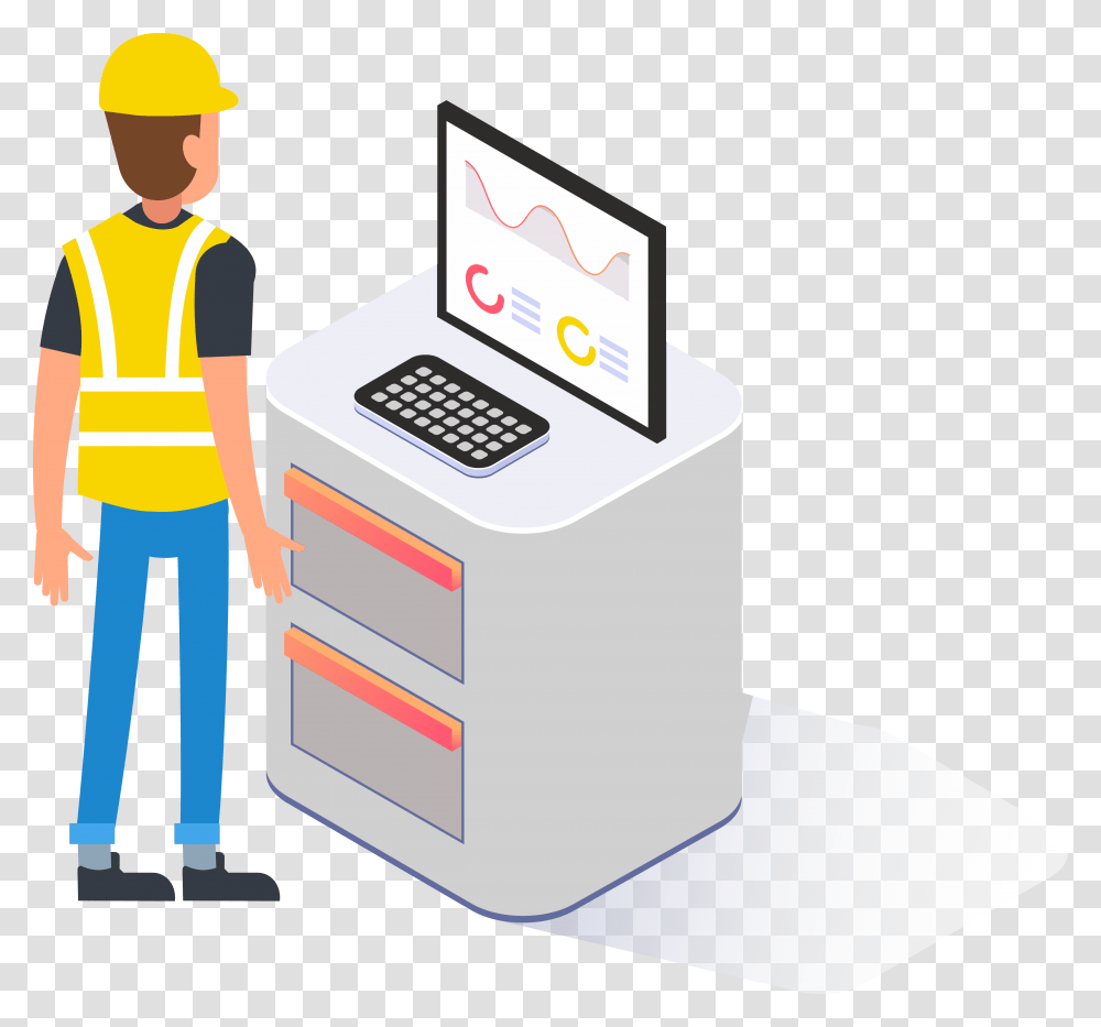 Construction Worker, Person, Machine, Computer Keyboard, Word Transparent Png