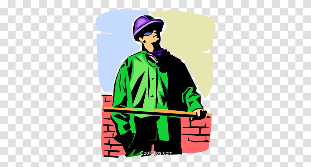 Construction Worker Royalty Free Vector Clip Art Illustration, Apparel, Coat, Raincoat Transparent Png