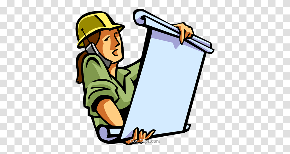 Construction Worker Talking On Cell Phone Royalty Free Vector Clip, White Board, Photography, Fireman, Scroll Transparent Png