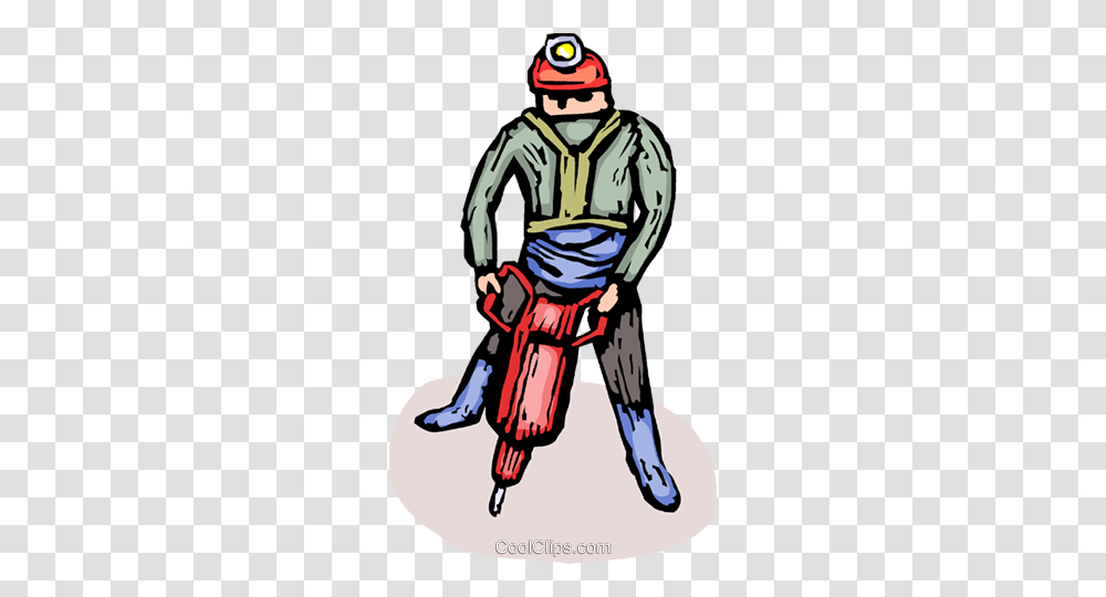 Construction Worker Using The Jackhammer Royalty Free Vector Clip, Person, Samurai, Ninja Transparent Png