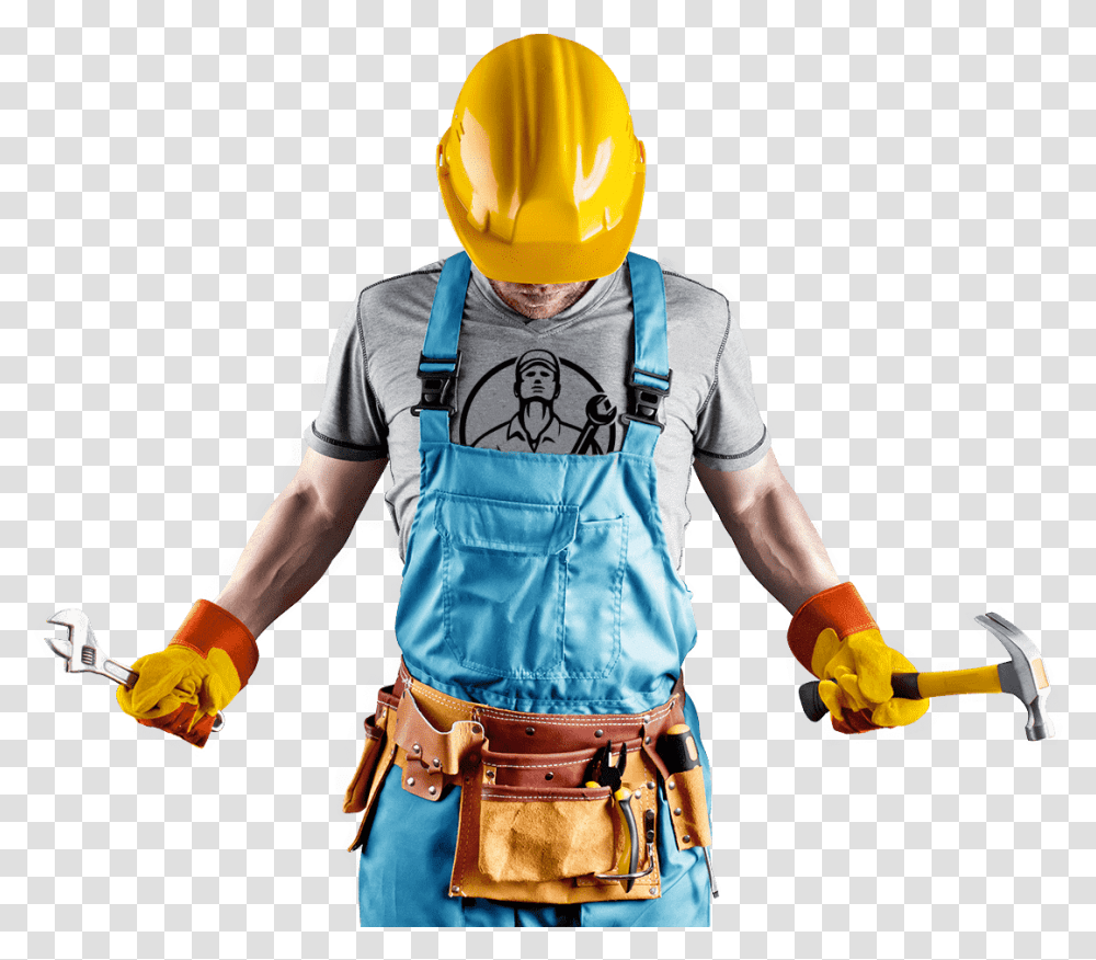 Construction Worker With Tool Belt, Apparel, Person, Human Transparent Png