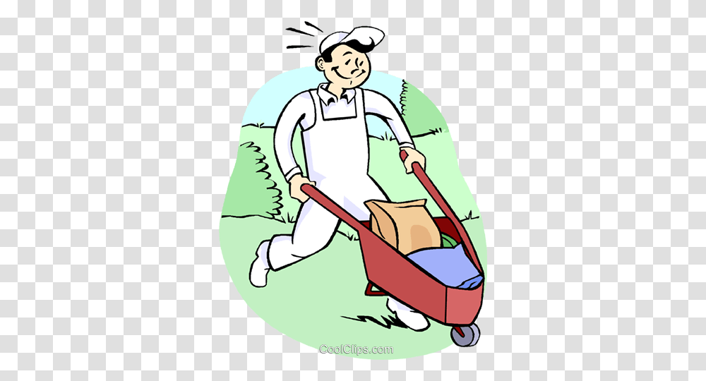 Construction Worker With Wheelbarrow Royalty Free Vector Clip Art, Furniture Transparent Png
