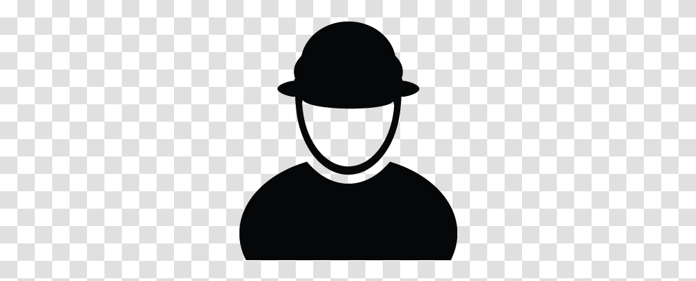 Construction Workers Avatar Contractor Man Person User Icon White Background, Silhouette, Apparel, Hat Transparent Png