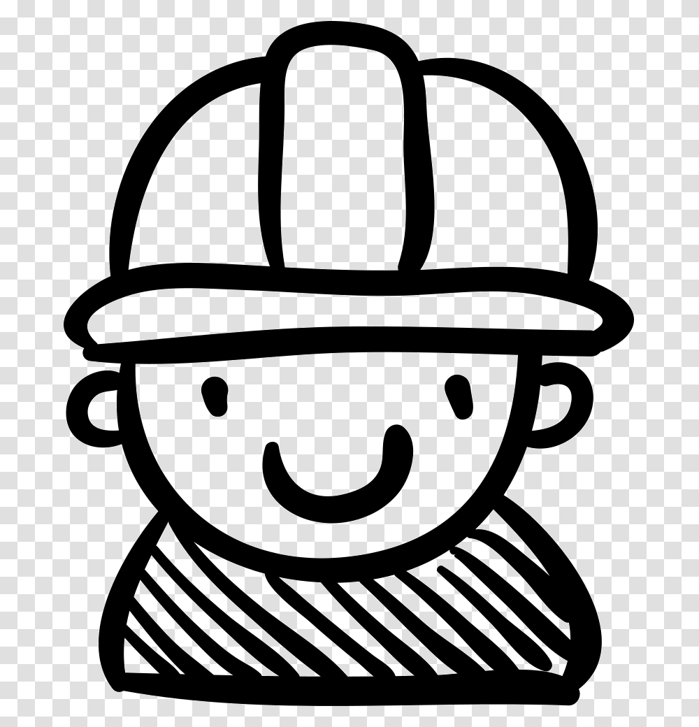 Constructor Worker Hand Drawn Person Comments Hand Drawn Person Icon, Label, Stencil, Sticker Transparent Png