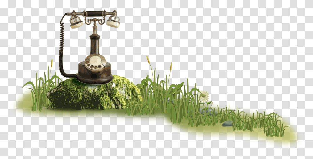 Contact Us - Toadstool Editing Vintage Phone With Grass, Electronics Transparent Png