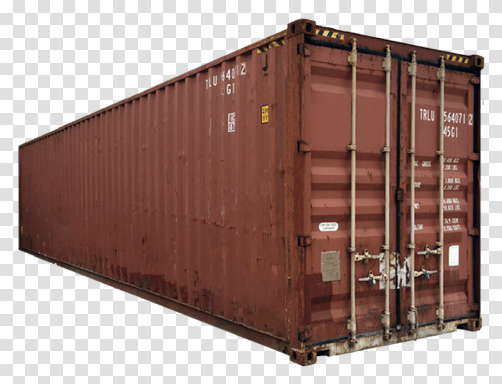 Container 40 High Cube, Shipping Container, Transportation, Vehicle, Train Transparent Png