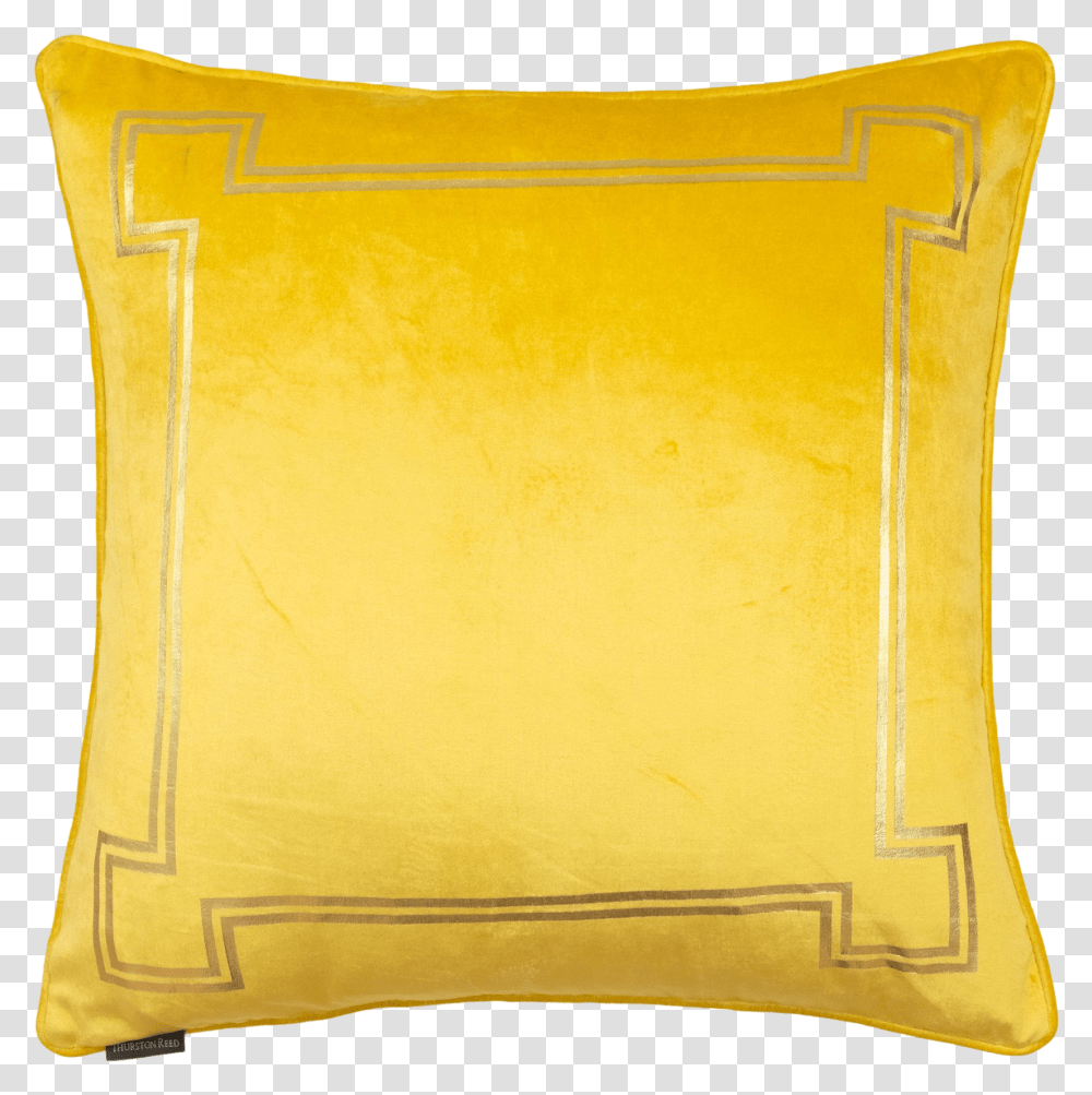 Contemporary Aria Mustard Yellow Velvet Pillow With Gold Foil Accents Throw Pillow, Cushion, Wallet, Accessories, Accessory Transparent Png
