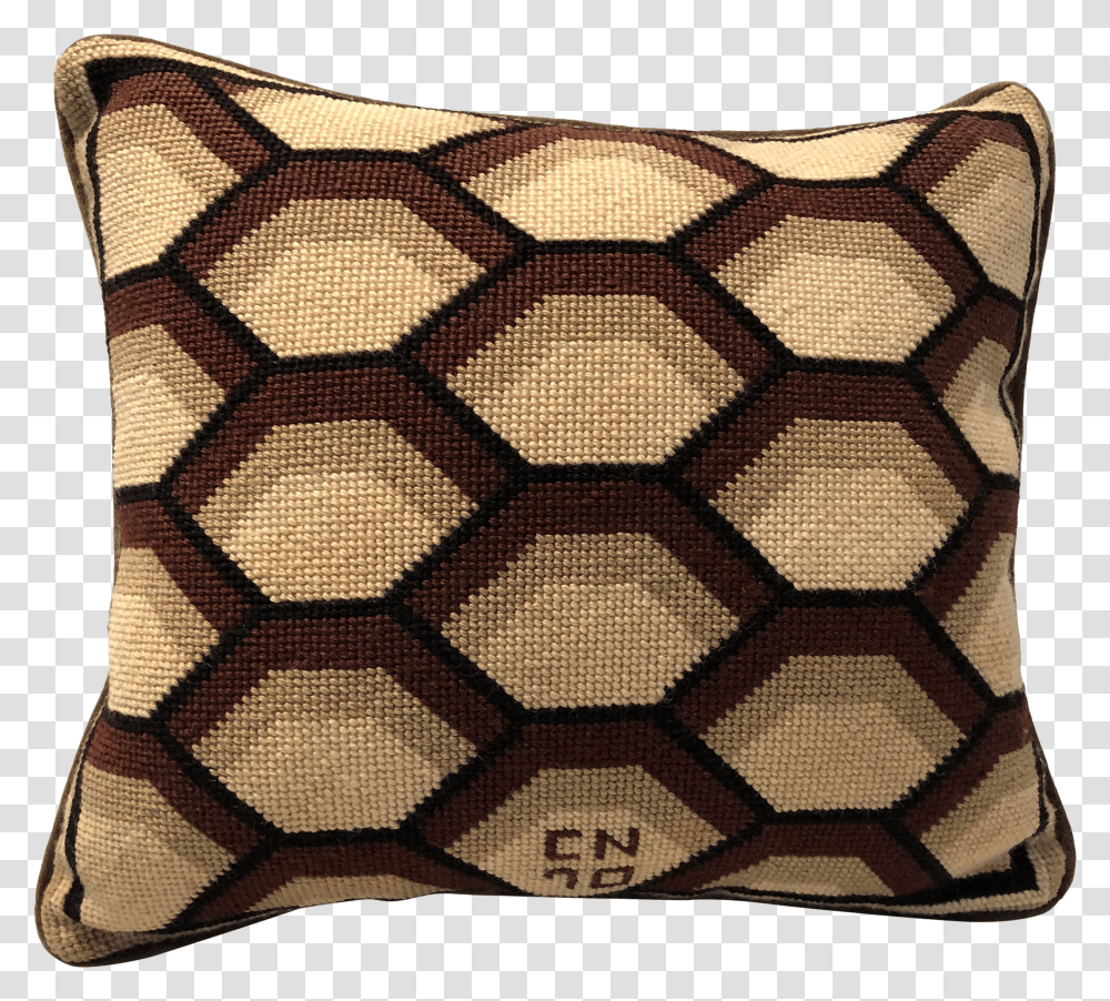 Contemporary Needlepoint Pillow In Honeycomb Pattern Cushion Transparent Png