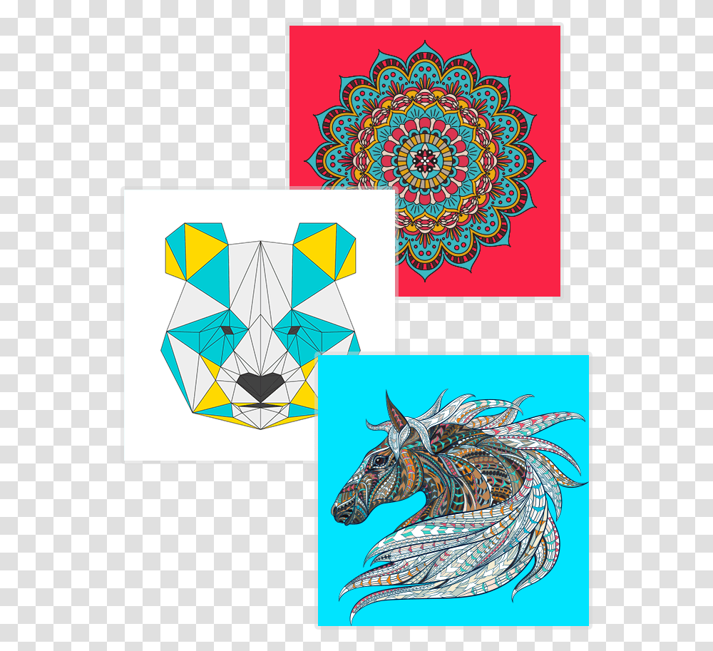 Content Image Triangle Art Animals, Pattern, Horse, Mammal Transparent Png
