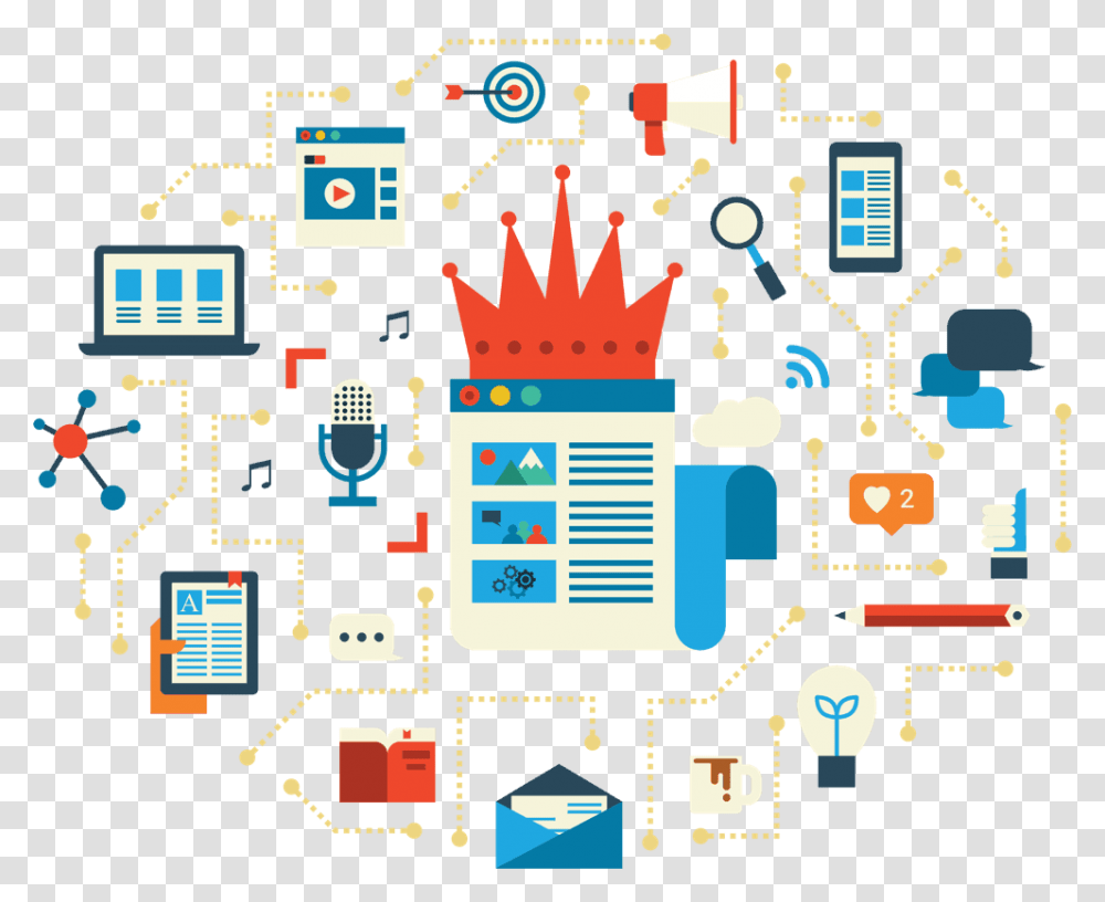 Content Marketing Strategy Content Is King Distribution Is Queen Gif, Urban, Metropolis, City Transparent Png
