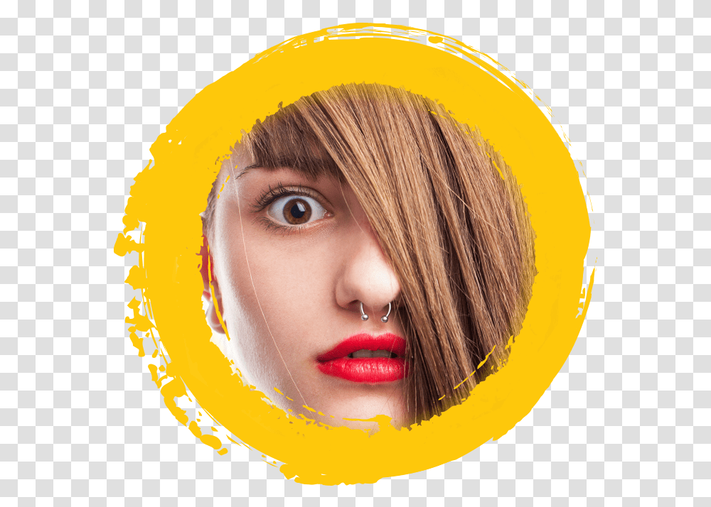 Content Piercing Japan Red Circle, Face, Person, Head, Lipstick Transparent Png