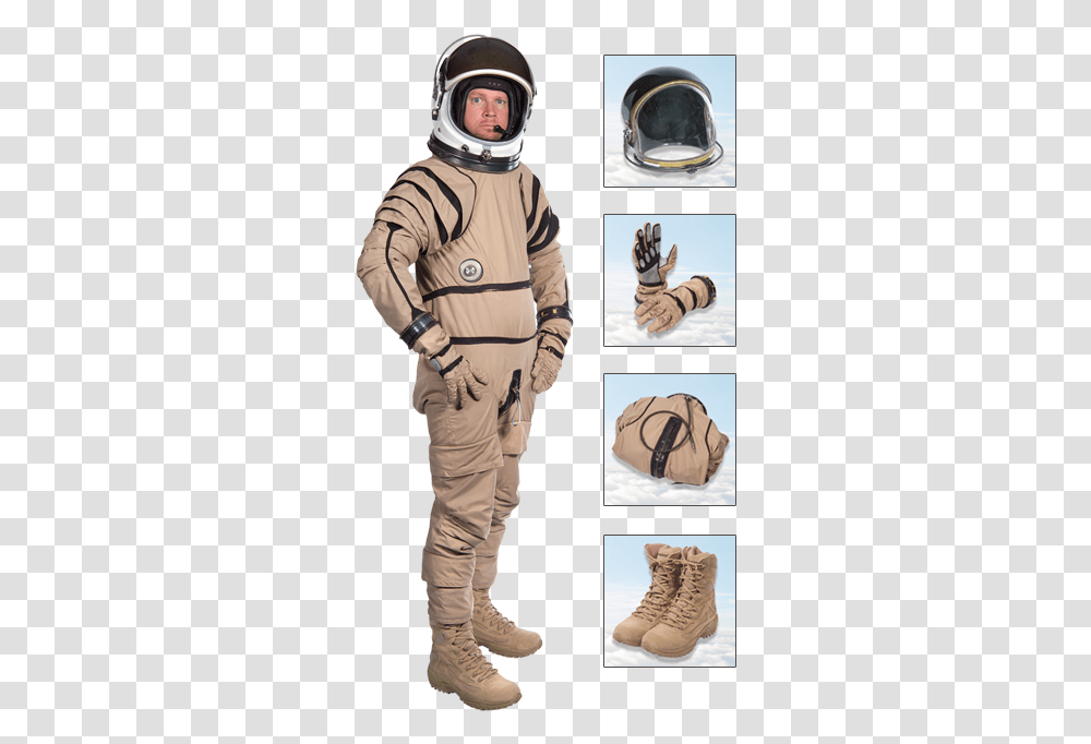 Contingency Hypobaric Astronaut Protective Suit Chaps Boot, Helmet, Clothing, Apparel, Person Transparent Png