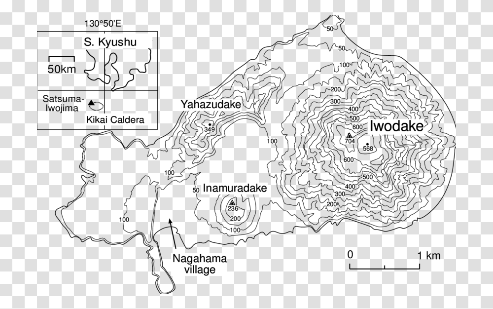Contour Map Of Iwo Jima, Plot, Plan, Diagram Transparent Png