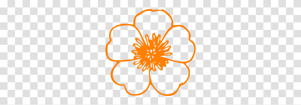 Contour Orange Tats Stencils Flowers And Flower, Plant, Pollen, Anther, Blossom Transparent Png