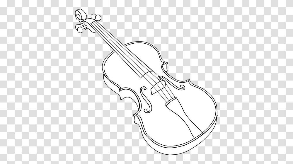 Contour Vector Image Of Violin Colouring Pages Of Violin, Leisure Activities, Musical Instrument, Fiddle, Viola Transparent Png