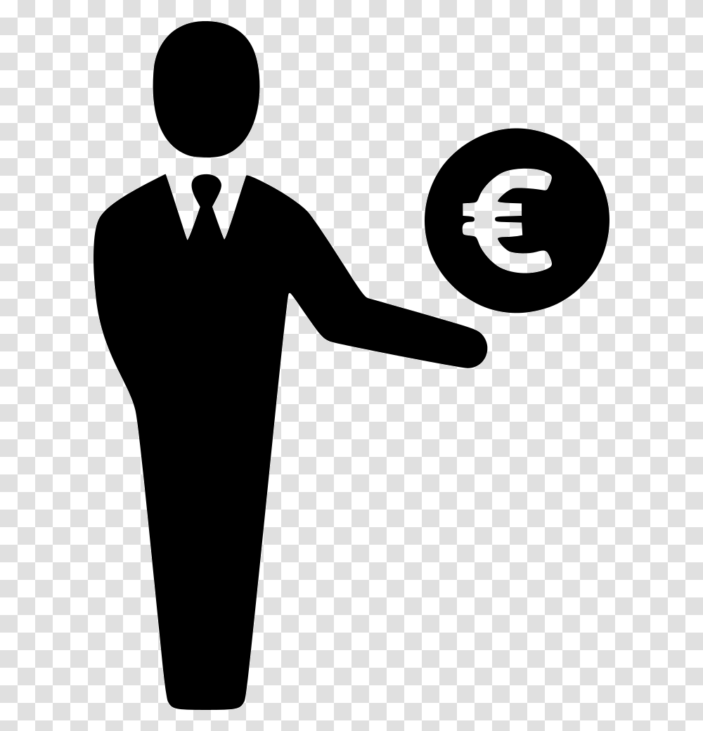 Contract Clipart Salesman Euro Income Icon, Person, Silhouette, Stencil, Hand Transparent Png