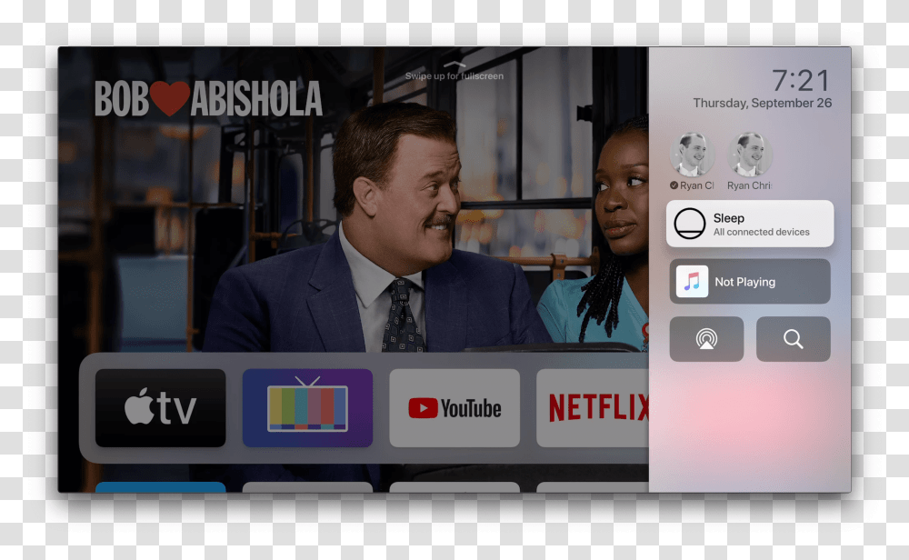 Control Center Makes Its Apple Tv Debut Netflix, Person, Tie, Suit, Face Transparent Png