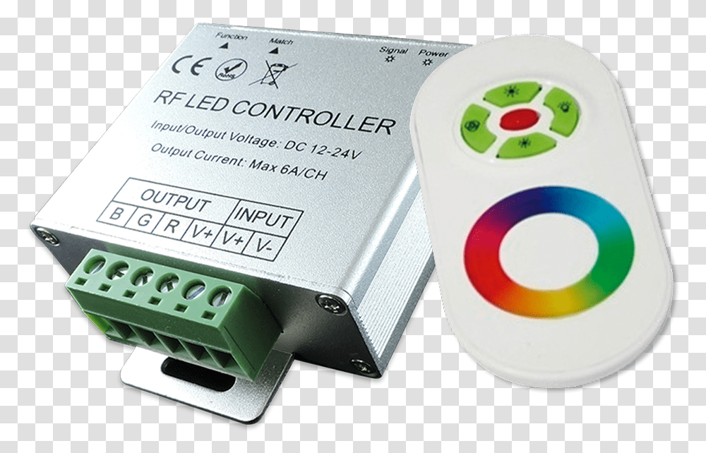 Controladora Rgb Con Control Remoto Touch Controladora Rgb Con Control Remoto Touch Rf 100 W, Electronics, Adapter, Disk Transparent Png