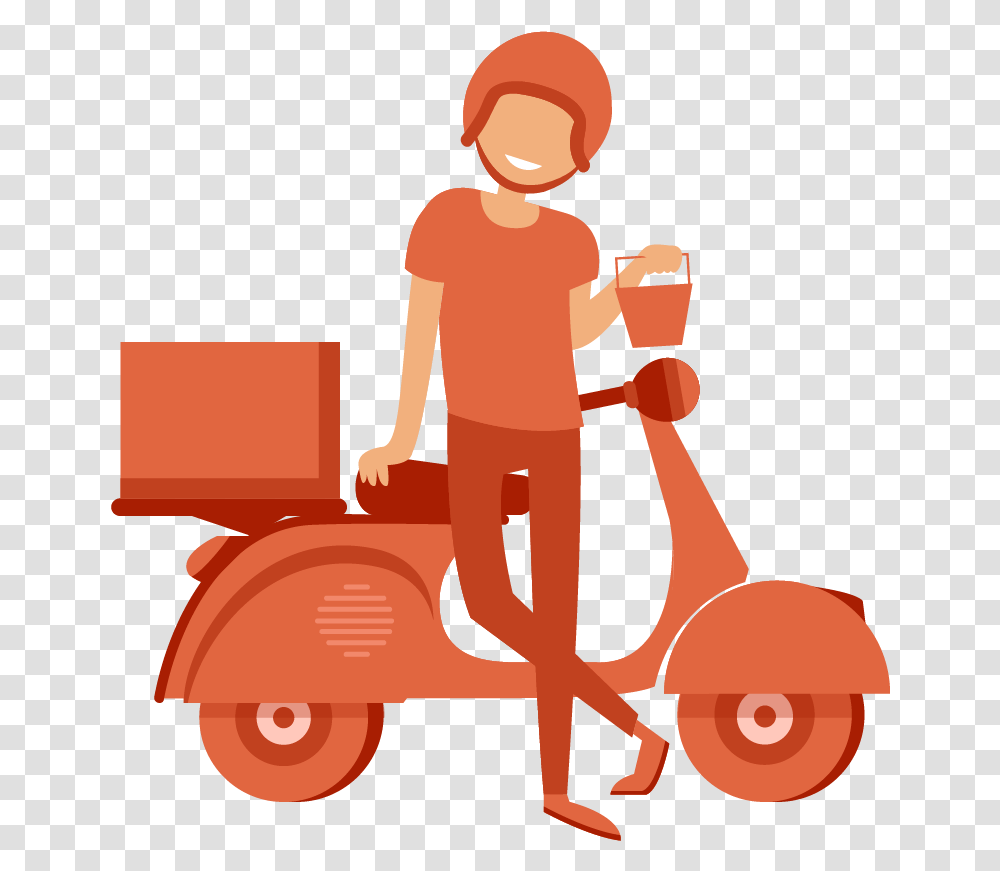 Convenience Delivery Motor Ads, Person, Human, Transportation, Vehicle Transparent Png