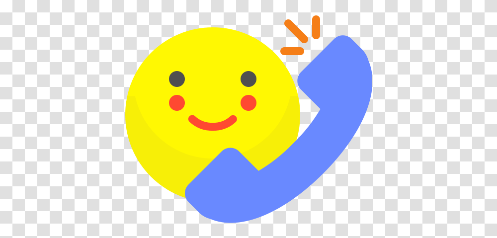Conversation Emoji Emoticon Smiley Smile Phone Free Emoticon Telepon, Pac Man, Rubber Eraser Transparent Png