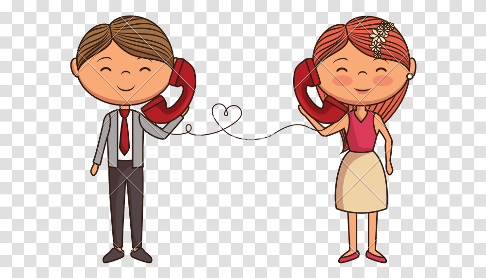 Conversation On The Phone Cartoon, Person, Female, Girl, Performer Transparent Png