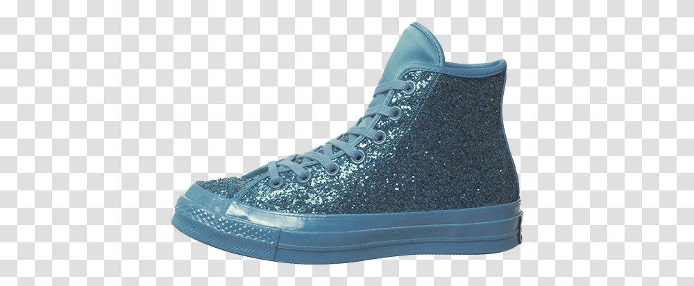 Converse All Star Hi 70 Blue Glitter The Sole Womens Skate Shoe, Footwear, Clothing, Apparel, Sneaker Transparent Png
