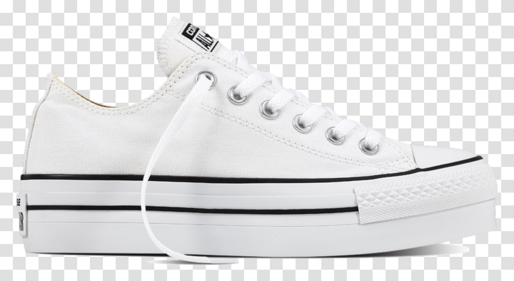 Converse Chuck Taylor Lift Low Top White Plimsoll, Shoe, Footwear, Clothing, Apparel Transparent Png