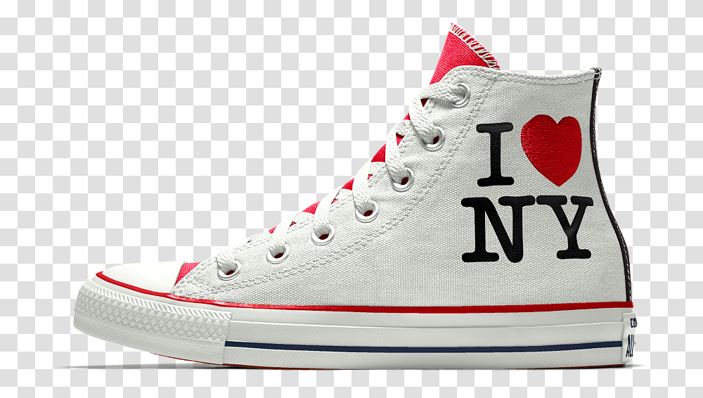 Converse Custom I Love New York High Top Shoe Size Love New York Converse, Footwear, Apparel, Sneaker Transparent Png