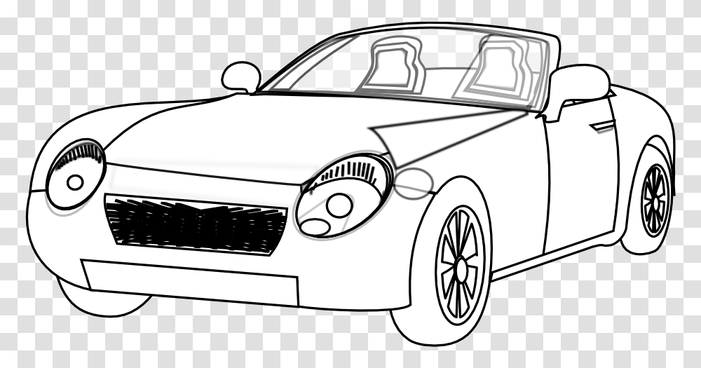 Convertible Clipart Clipart Out Of Solid Black And White, Car, Vehicle, Transportation, Sedan Transparent Png